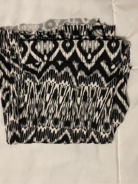 Elizabeth & Nicole Women’s Large Black White Geometric Pull On Stretch Pants USA